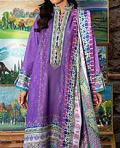 Mushq Purple Raw Silk Suit- Pakistani Chiffon Dress