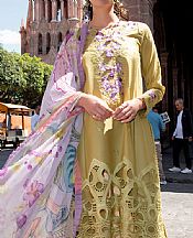 Mushq Sand Gold Lawn Suit- Pakistani Lawn Dress