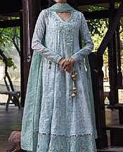 Mushq Tropical Blue Net Suit- Pakistani Chiffon Dress