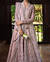 Mushq Pink Flare Net Suit- Pakistani Designer Chiffon Suit