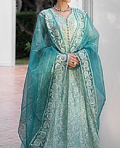 Mushq Cyan Opaque Net Suit- Pakistani Chiffon Dress