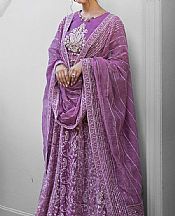 Mushq Light Egg Plant Net Suit- Pakistani Chiffon Dress