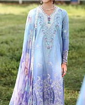 Mushq Pastel Blue/Lavender Lawn Suit- Pakistani Lawn Dress