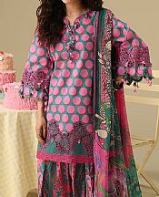 Mushq Pink/Teal Lawn Suit- Pakistani Designer Lawn Suits