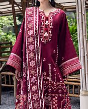 Mushq Wine Red Karandi Suit- Pakistani Winter Clothing