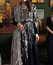 Mushq Dark Blue Velvet Suit- Pakistani Winter Dress