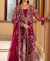 Mushq Crimson Organza Suit- Pakistani Designer Chiffon Suit