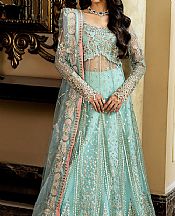 Mushq Aqua Organza Suit- Pakistani Chiffon Dress
