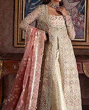 Mushq Dull Gold Organza Suit- Pakistani Designer Chiffon Suit