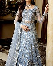 Mushq Sky Blue Net Suit- Pakistani Chiffon Dress