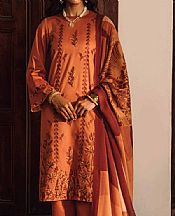 Nishat Dull Orange Karandi Suit- Pakistani Winter Clothing