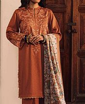 Nishat Dusty Orange Karandi Suit- Pakistani Winter Dress