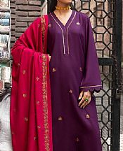Nishat Grape Purple Karandi Suit- Pakistani Winter Dress