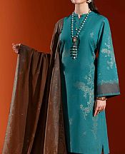 Nishat Blue/Brown Jacquard Suit- Pakistani Winter Clothing