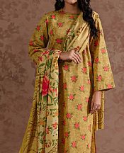 Nishat Dull Yellow Khaddar Suit- Pakistani Winter Clothing