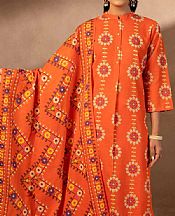Nishat Orange Khaddar Suit- Pakistani Winter Dress