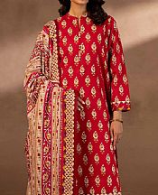 Nishat Red Khaddar Suit- Pakistani Winter Dress