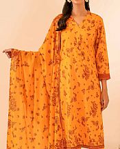 Nishat Cadmium Orange Lawn Suit- Pakistani Designer Lawn Suits