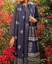 Nishat Navy Blue Cambric Suit- Pakistani Lawn Dress