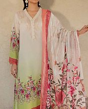 Nishat Off White/Green Lawn Suit (2 pcs)- Pakistani Designer Lawn Suits