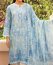 Nishat Ice Blue Lawn Suit (2 pcs)- Pakistani Designer Lawn Suits