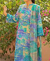 Nishat Blue Lawn Suit (2 pcs)- Pakistani Designer Lawn Suits