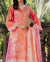 Nishat Pink/Peach Lawn Suit (2 pcs)- Pakistani Designer Lawn Suits