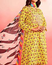 Nishat Yellow Lawn Suit- Pakistani Designer Lawn Suits