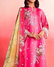 Nishat Hot Pink Lawn Suit- Pakistani Designer Lawn Suits