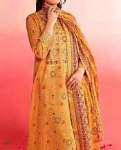 Nishat Faded Orange Lawn Suit- Pakistani Designer Lawn Suits