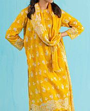 Nishat Golden Yellow Lawn Suit- Pakistani Designer Lawn Suits