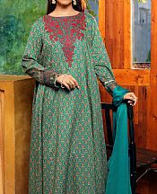 Nishat Green Lawn Suit- Pakistani Designer Lawn Suits
