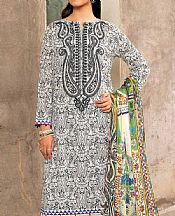 Nishat Off White/Black Lawn Suit- Pakistani Lawn Dress