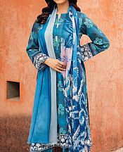 Nishat Blue Lawn Suit- Pakistani Lawn Dress