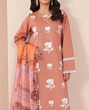 Nishat Peach Cambric Suit- Pakistani Lawn Dress