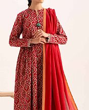 Nishat Red Lawn Suit- Pakistani Lawn Dress