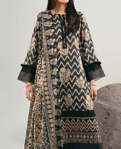 Nishat Black Lawn Suit- Pakistani Designer Lawn Suits