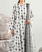 Nishat White/Black Lawn Suit- Pakistani Lawn Dress