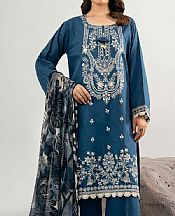 Nishat Denim Blue Cambric Suit- Pakistani Designer Lawn Suits