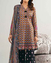 Nishat Mustard/Black Lawn Suit- Pakistani Lawn Dress