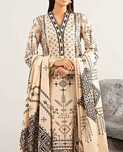 Nishat Ivory/Black Lawn Suit- Pakistani Designer Lawn Suits