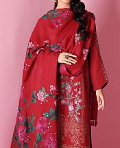 Red Karandi Suit- Pakistani Winter Dress