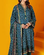 Turquoise Linen Suit- Pakistani Winter Dress