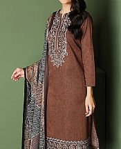 Sienna Brown Khaddar Suit- Pakistani Winter Dress