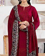 Nishat Maroon Khaddar Suit- Pakistani Winter Clothing