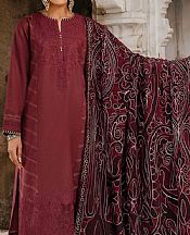 Nishat Maroon Karandi Suit- Pakistani Winter Dress