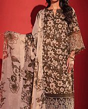 Walnut Brown/Off-white Lawn Suit- Pakistani Lawn Dress