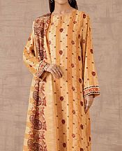 Nishat Sand Gold Lawn Suit- Pakistani Designer Lawn Suits