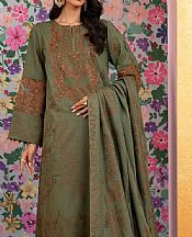 Nishat Olive Green Jacquard Suit- Pakistani Lawn Dress