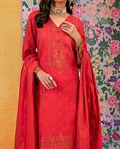 Nishat Red Jacquard Suit- Pakistani Designer Lawn Suits
